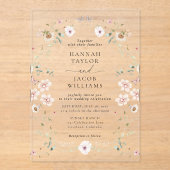 エレガント野花フローラ結婚ズ アクリル招待状 (正面)