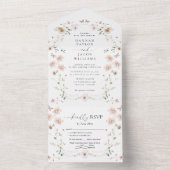エレガント野花フローラ結婚ズ オールインワン招待状 (内側)