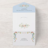 エレガント野花フローラ結婚ズ オールインワン招待状 (外側)