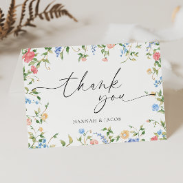 エレガント野花フローラ結婚ズ サンキューカード