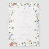 エレガント野花フローラ結婚ズ ベラム紙招待状 (正面)