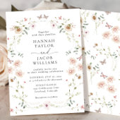 エレガント野花フローラ結婚ズ 招待状