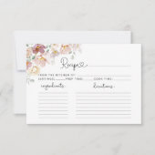 エレガント野花ブライダルシャワーレシピカード 招待状 (正面)