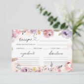 エレガント野花ブライダルシャワーレシピカード 招待状 (スタンド正面)