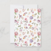 エレガント野花ブライダルシャワーレシピカード 招待状 (裏面)