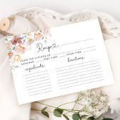 エレガント野花ブライダルシャワーレシピカード 招待状