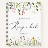 エレガント野花ブライダルシャワーレシピ本 ノートブック (正面)