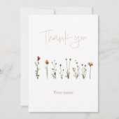 エレガント野花ブライダルシャワー サンキューカード (正面)