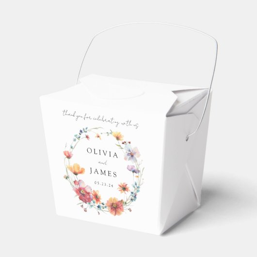 エレガント野花リースサマー結婚ズ フェイバーボックス (正面サイド)