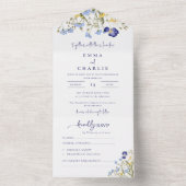 エレガント野草書道素朴結婚の オールインワン招待状 (内側)