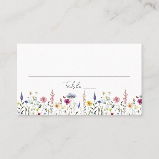 エレガント野草野結婚草 プレイスカード (正面)