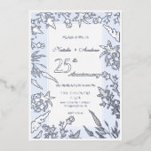 エレガント野草青銀記念日 箔招待状 (正面)