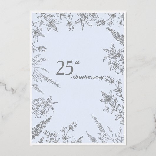 エレガント野草青銀記念日 箔招待状 (裏面)