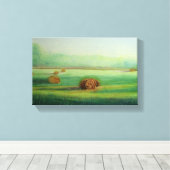 エレガント野転が草丘風景 キャンバスプリント (インサイチュ (ウッドフロア))