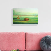 エレガント野転が草丘風景 キャンバスプリント (インサイチュ (リビング))