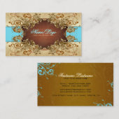 エレガント金ゴールドおよび茶色のトーンヴィンテージフレーム2 名刺 (正面/裏面)