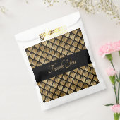 エレガント金ゴールドおよび黒アールデコのジオメトリックファン フェイバーバッグ (封をした状態)