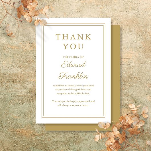 エレガント金ゴールドお祝い サンキューカード