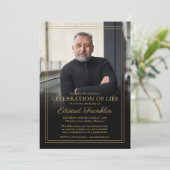 エレガント金ゴールドお祝い 招待状 (スタンド正面)