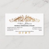 エレガント金ゴールドが渦巻く黒いグロー 名刺 (裏面)