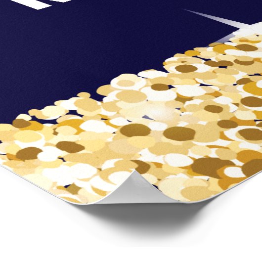 エレガント金ゴールドきらめくグリッター卒業党 ポスター (角)