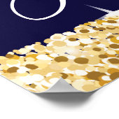 エレガント金ゴールドきらめくグリッター卒業写真 ポスター (角)