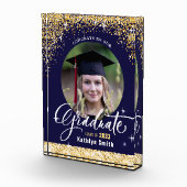 エレガント金ゴールドきらめくグリッター フォトブロック (右)