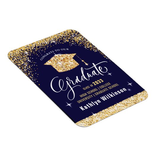 エレガント金ゴールドきらめくグリッター マグネット (右側)