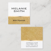 エレガント金ゴールドきらめく スクエア名刺 (正面/裏面)