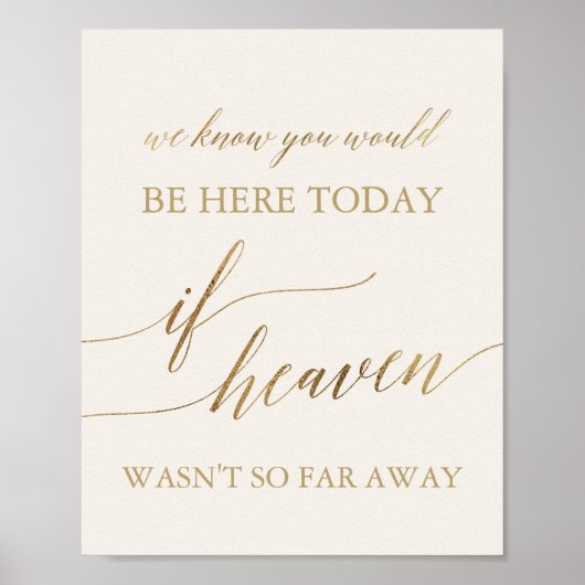 エレガント金ゴールドとアイボリーもしの天国は今のところ遠くにない ポスター (正面)