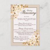 エレガント金ゴールドとアイボリーフローラの結婚旅程 エンクロージャーカード (正面)