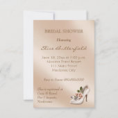 エレガント金ゴールドとアイボリー結婚のブライダルシャワー招待 招待状 (裏面)