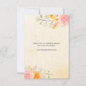 エレガント金ゴールドとクリーム水色フローラ セーブザデート (裏面)