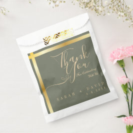 エレガント金ゴールドとセージストライプグ結婚リーン フェイバーバッグ