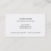 エレガント金ゴールドとダークブラウンストライプフローラ 名刺 (裏面)