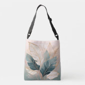 エレガント金ゴールドとティール（緑がかった色）離れはArt Shoulderバッグ クロスボディバッグ (裏面)