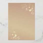 エレガント金ゴールドとネイビー結婚ブルーの箔招待状 箔招待状 (裏面)