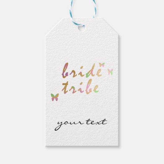 エレガント金ゴールドとバラ金ゴールド花嫁トライブ ギフトタグ (正面)