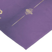 エレガント金ゴールドとパープル結婚のテーブルランナー ショートテーブルランナー (コーナー)