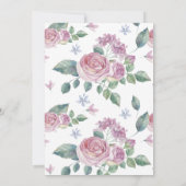 エレガント金ゴールドとフローラブライダルティーパーティー 招待状 (裏面)