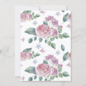 エレガント金ゴールドとフローラブライダルティーパーティー 招待状 (裏面)