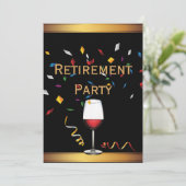 エレガント金ゴールドとブラックの退職パーティの招待状 招待状 (スタンド正面)