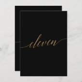 エレガント金ゴールドとブラックテーブルイレブンのテーブル番号 (正面/裏面)