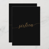 エレガント金ゴールドとブラックテーブル番号16 (正面/裏面)