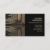 エレガント金ゴールドとブラックラグジュアリーモダン 名刺 (裏面)