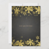 エレガント金ゴールドとブラック企業のクリスマスパーティー 招待状 (裏面)