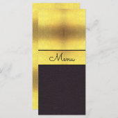 エレガント金ゴールドとブラック結婚のメニュー メニュー (正面/裏面)