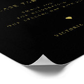 エレガント金ゴールドとブラック結婚式の引き出物 ポスター (角)