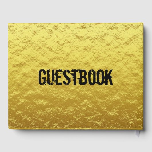 エレガント金ゴールドとブラック50th Any Age誕生日 ゲストブック (裏面)