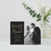 エレガント金ゴールドとブラック|フォト結婚ズ 案内ポストカード (スタンド正面)